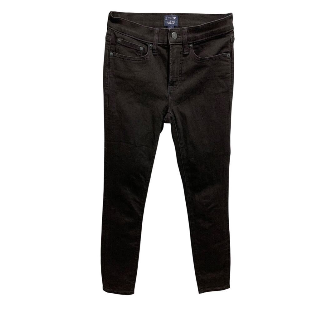 Size 25 J.Crew Womens Black 8" Mid-Rise Skinny Jeans‎ Stretch Denim